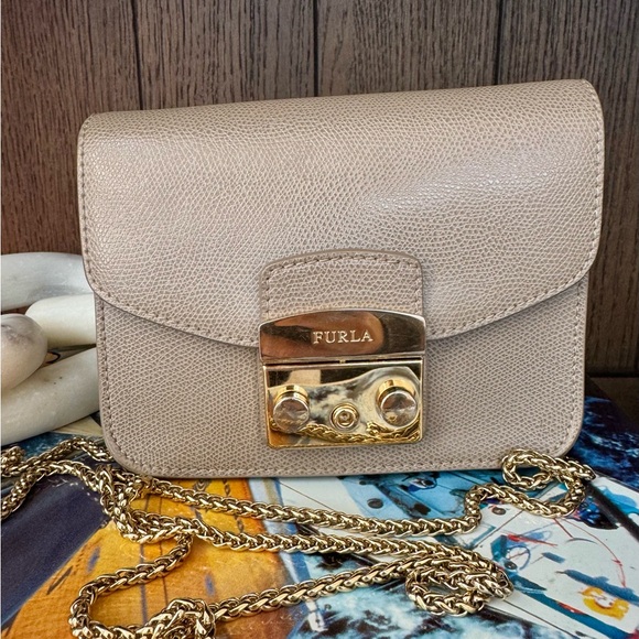 Furla Handbags - Furla Metropolis Mini Crossbody Bag with Gold Accents